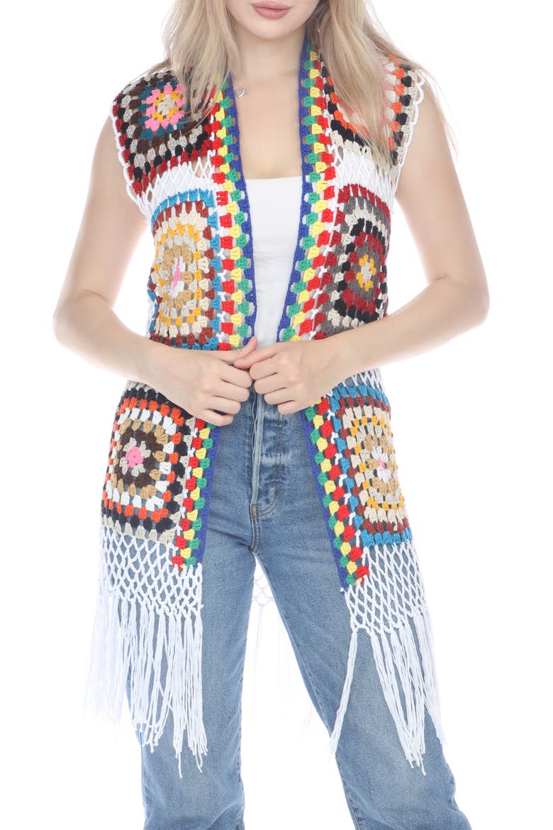 Crochet Vest, Main, color, AS IS