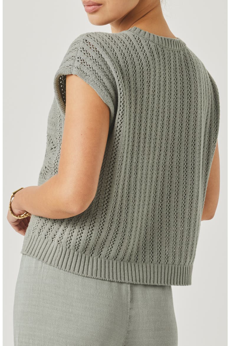 Anderson Open Stitch Sweater, Alternate, color, EUCALYPTUS GREEN