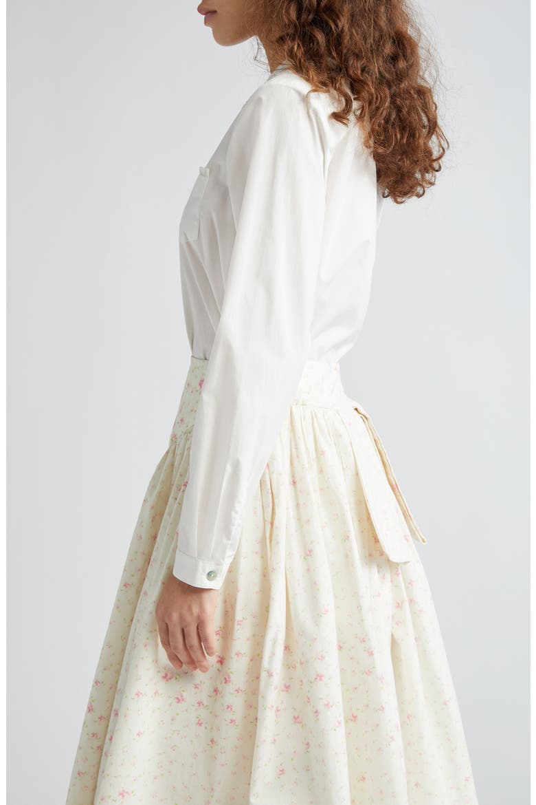 Wembley Lace Trim Cotton Poplin Button-Up Shirt, Alternate, color, WHITE