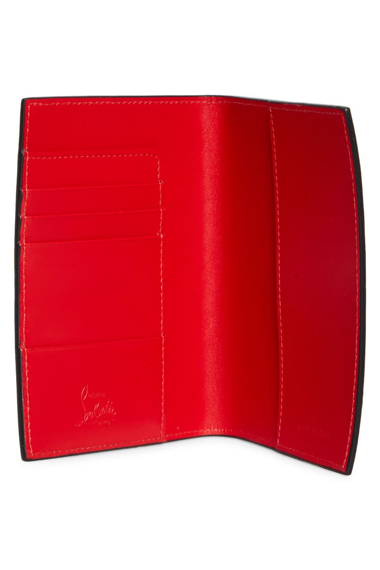 Funky Studded Leather Passport Holder, Alternate, color, BLACK/ GUN METAL
