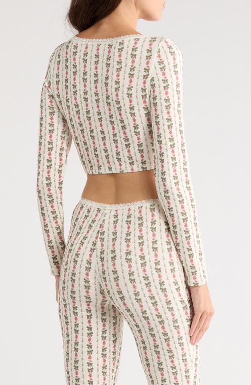 Kilo Brava Print Flare Leg Pajama Pants In White