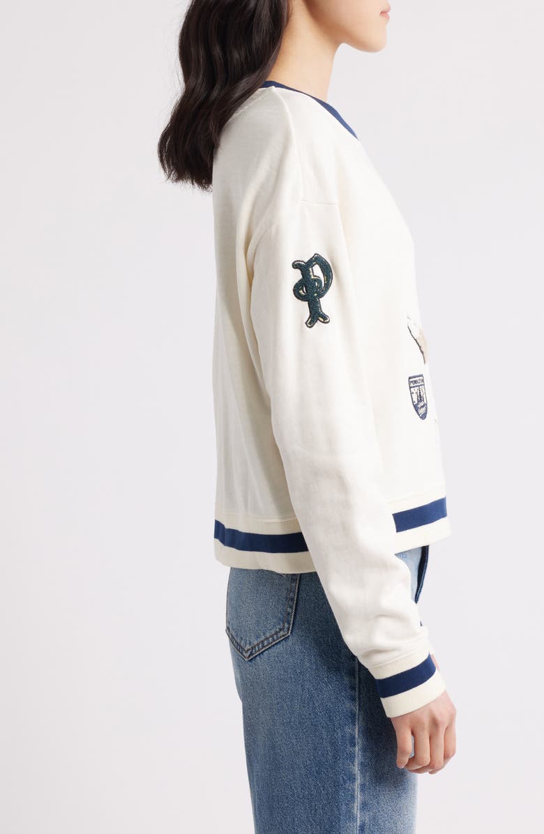 Pendleton Explorer Appliqué Cotton Sweatshirt, Alternate, color, Antique White
