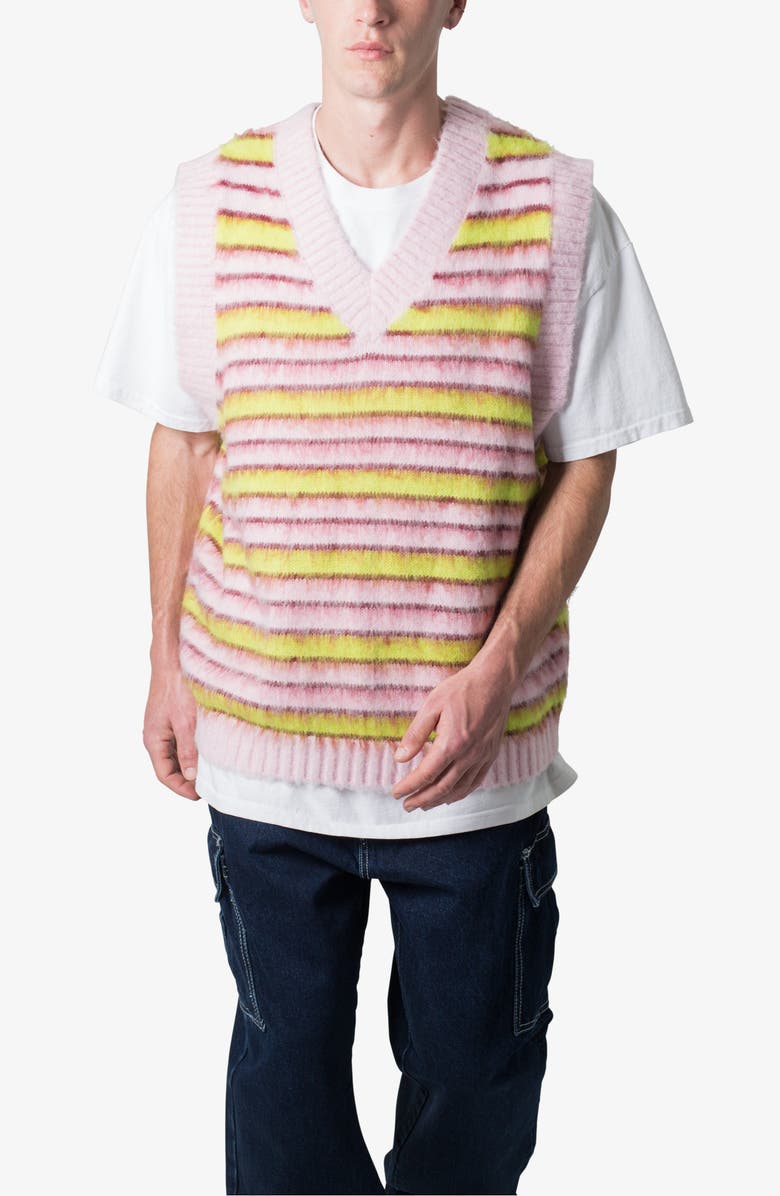 mnml Striped Faux Mohair Sweater Vest, Alternate, color, Purple