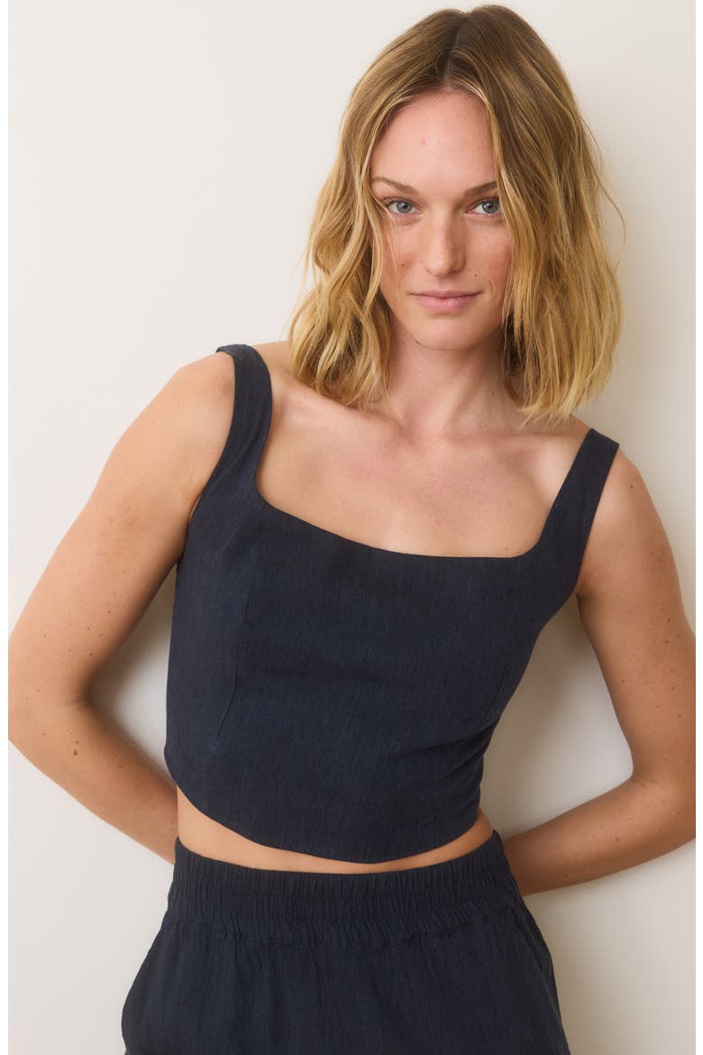 Zoe Crop Hemp Blend Camisole, Alternate, color, INDIA INK