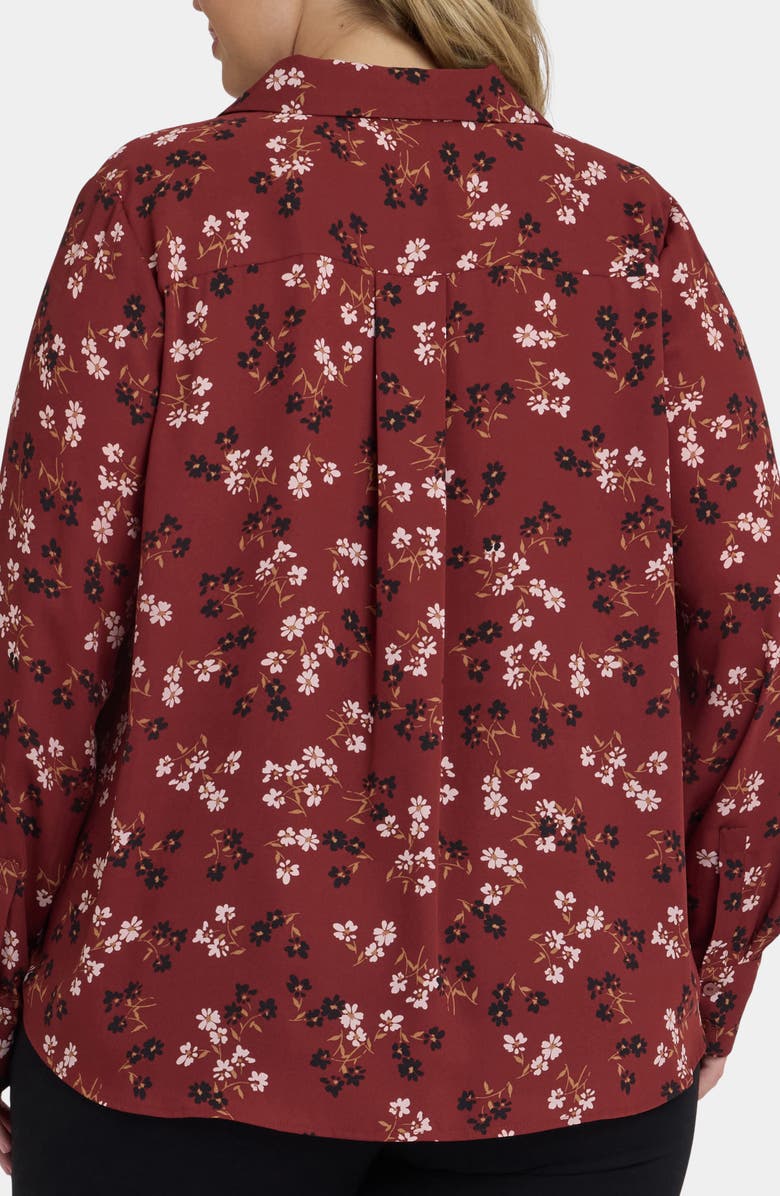 NYDJ Floral Tuxedo Button-Up Shirt, Alternate, color, Bienvenue