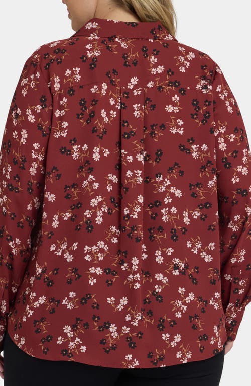 Nydj Floral Tuxedo Button-up Shirt In Multi