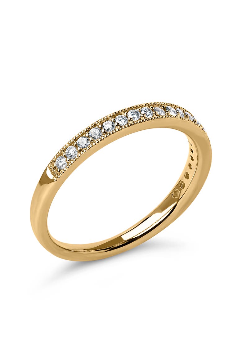 14K Gold 1/4 Cttw Round Diamond Milgrain Wedding Band, Alternate, color, Yellow