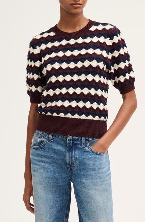 Puff Sleeve Crewneck Sweater