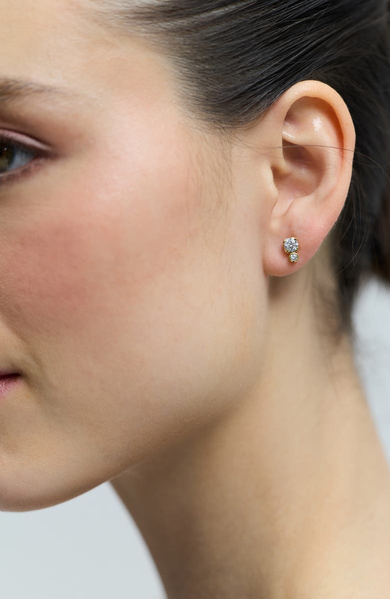 Nadri Delancey Set of 2 Assorted Stud Earrings, Alternate, color, Gold