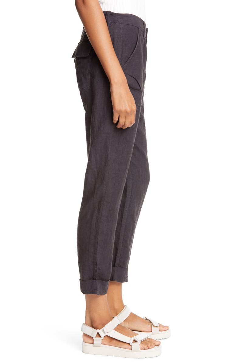 FRAME Le Beau High Waist Crop Linen Pants, Alternate, color,