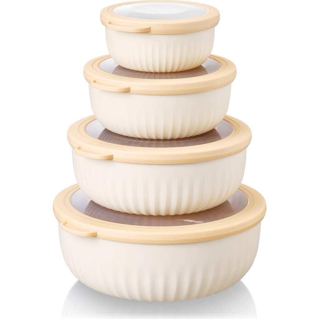 SORBUS 4-Pack Round Stackable Food Storage Containers in Beige at Nordstrom Rack