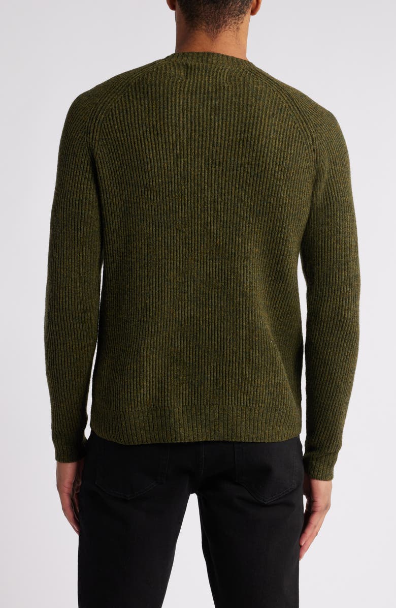 Schott NYC Ribbed Wool Blend Sweater, Alternate, color, Moss