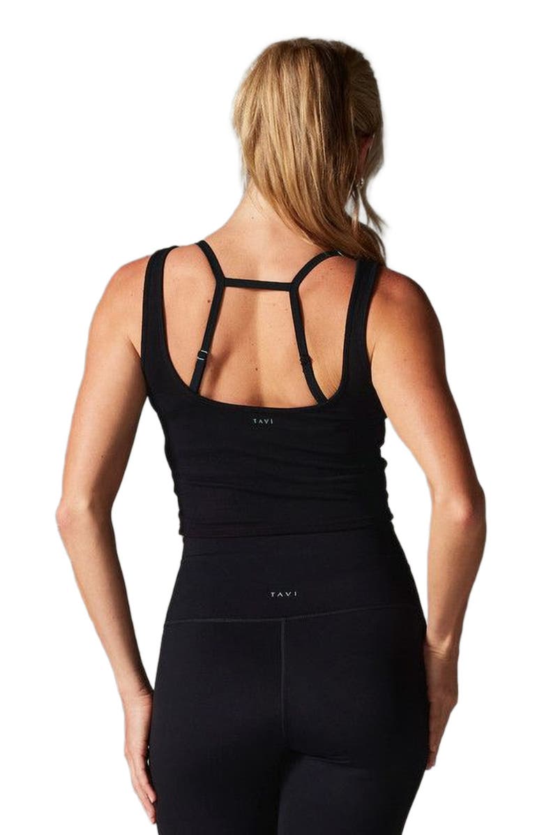 Tavi Fitted Henley Tank, Alternate, color, Ebony