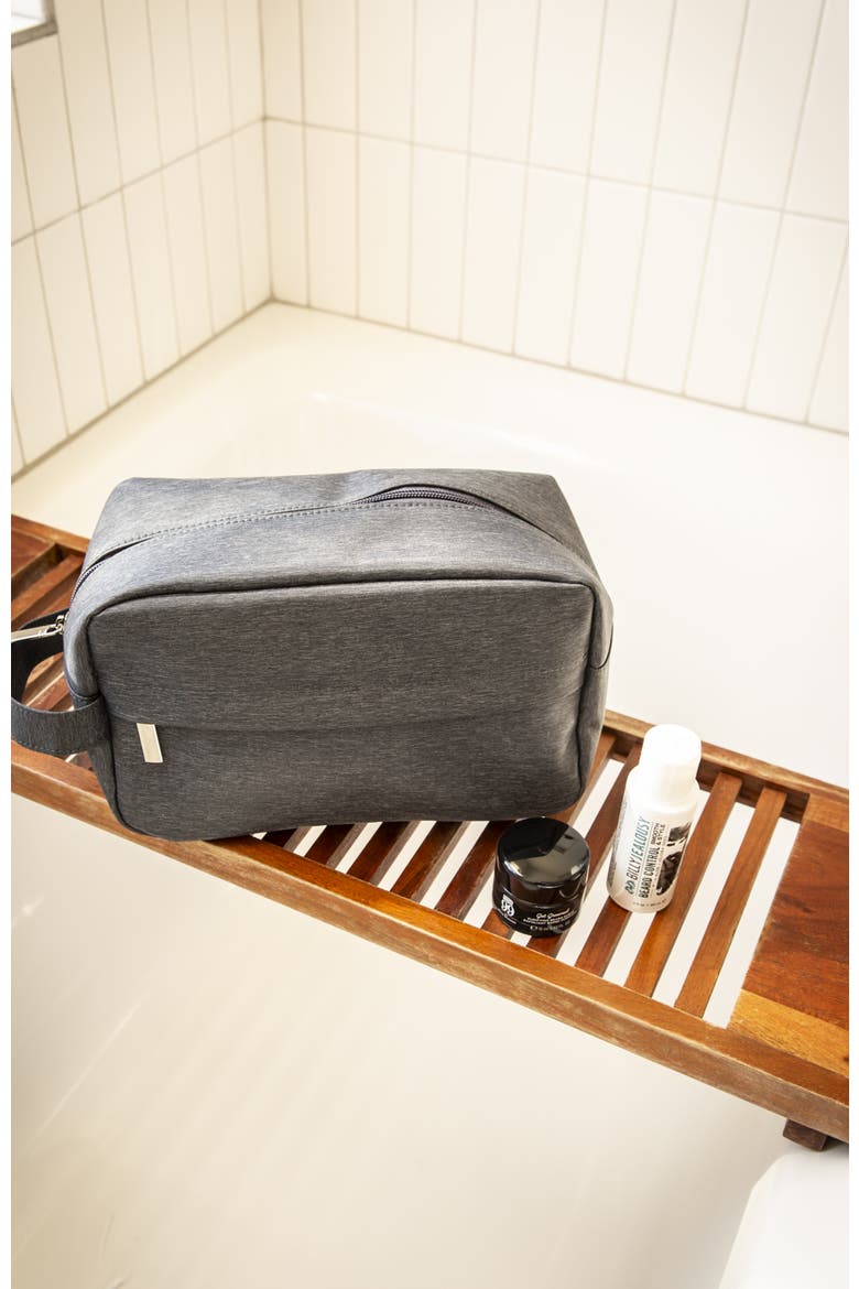 Grey Toiletry Bag with Rectangle Zipper Head, Alternate, color, Grey