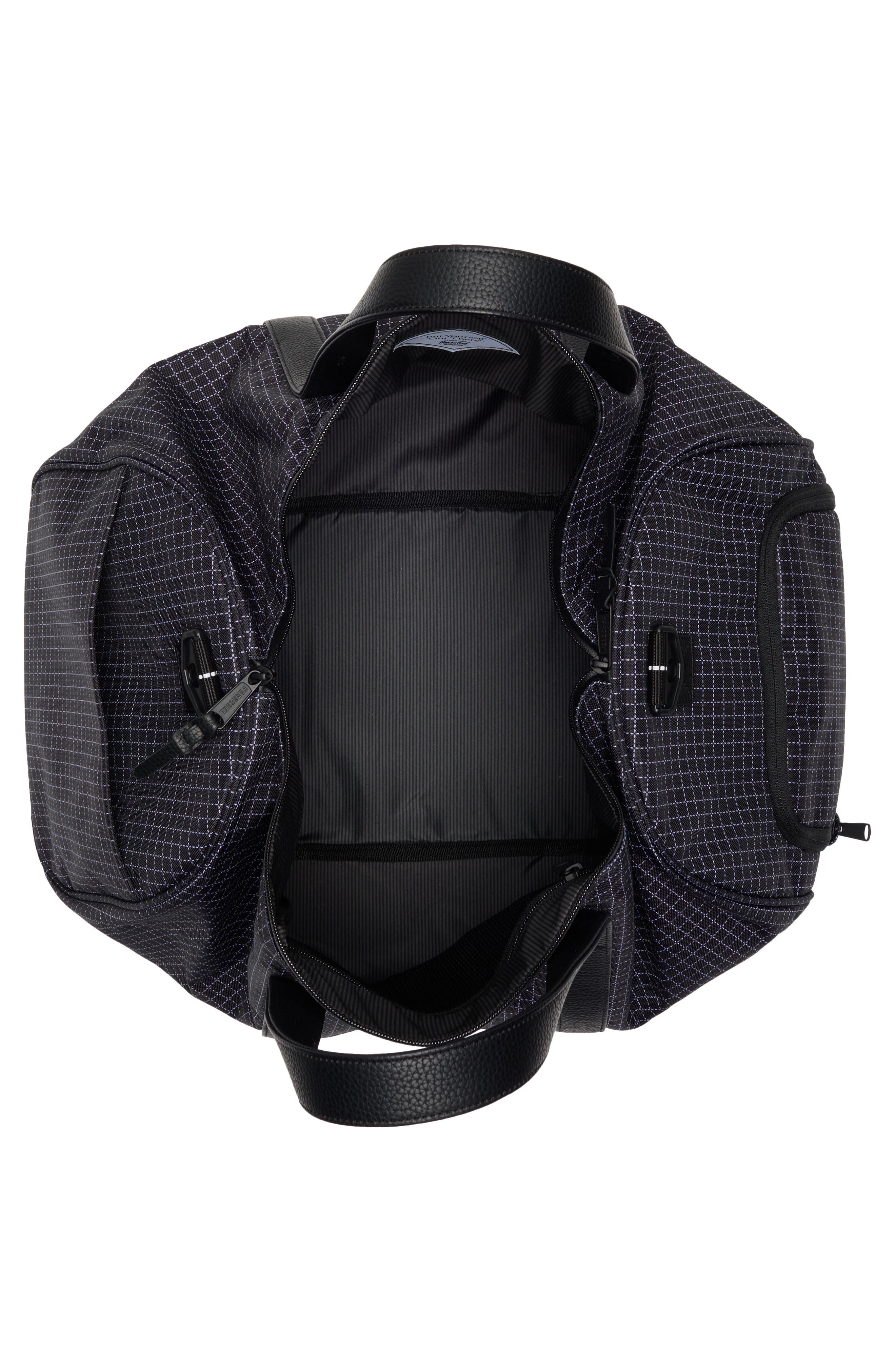 Herschel Supply Co. Novel Recycled Nylon Duffle Bag, Alternate, color, Grid - Black