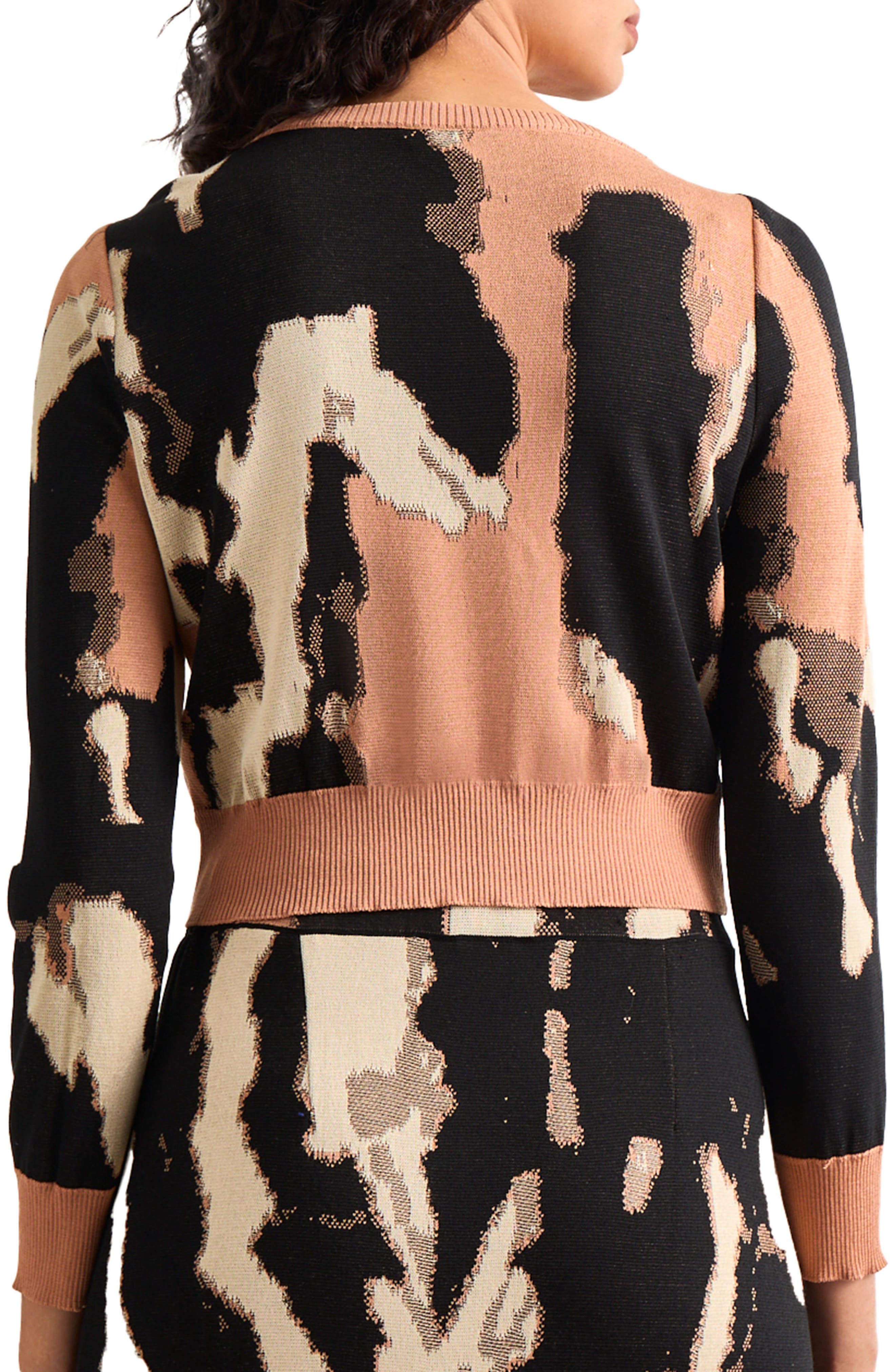 Button Detail Jacquard Sweater - image 2