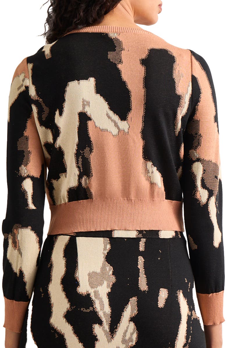 Misook Button Detail Jacquard Sweater, Alternate, color, 