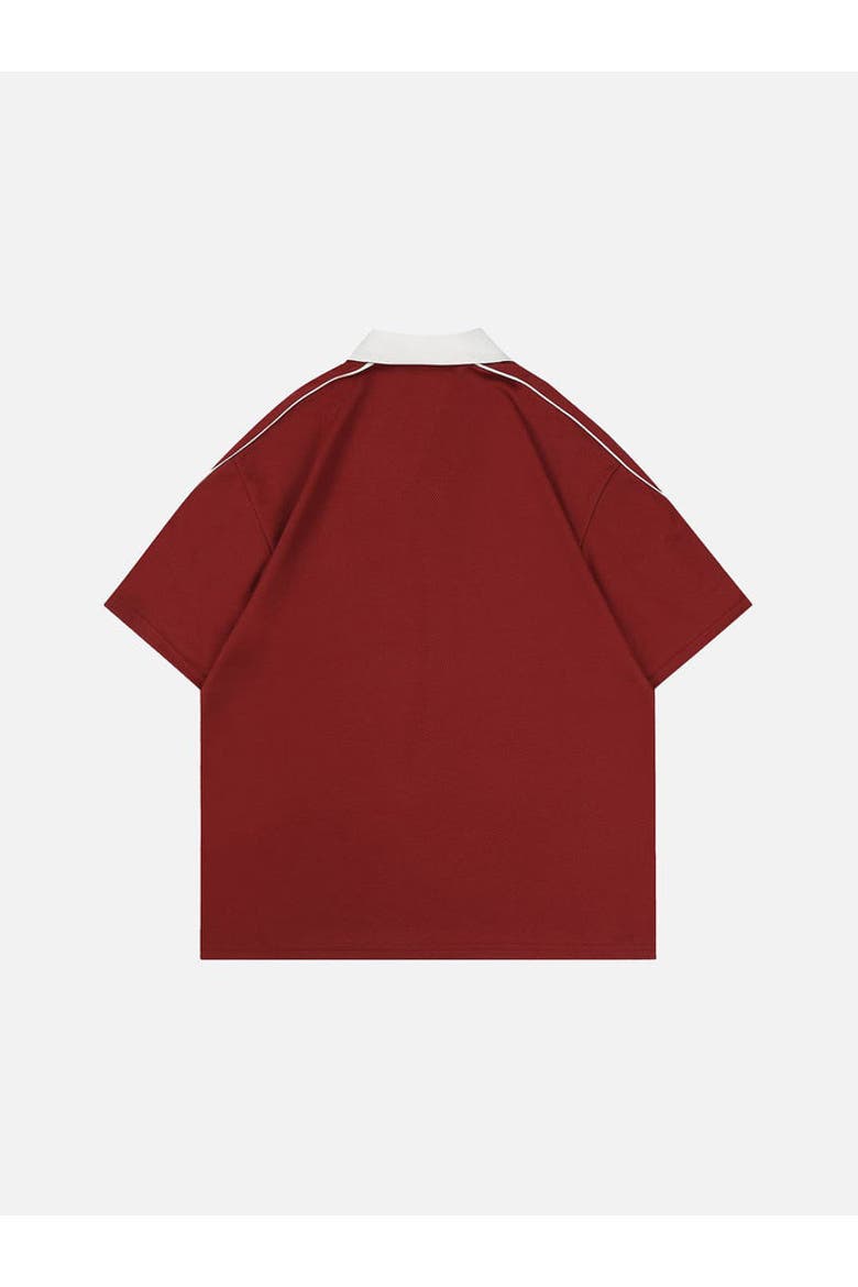 Sporty Polo Soccer Jersey, Alternate, color, Red