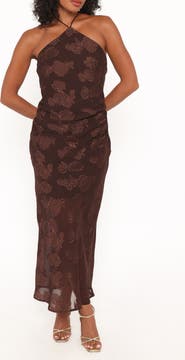 Petal & Pup Remy Floral Jacquard Maxi Cocktail Dress