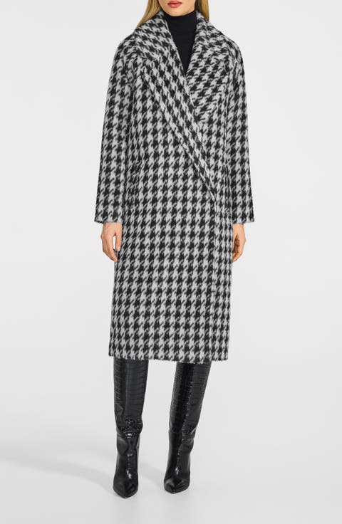 Houndstooth Alpaca Blend Coat
