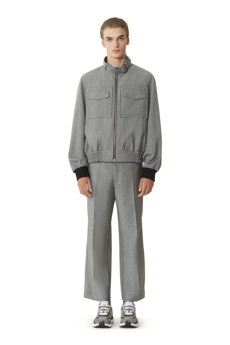 Black Mohair Wool Jacket, Main, color, Gray