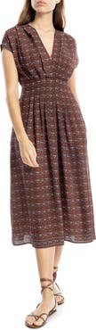 MAX STUDIO Front Pleat Midi Dress