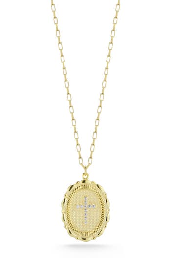 Chloe & Madison Chloe And Madison Pavé Cz Cross Pendant Necklace In Gold