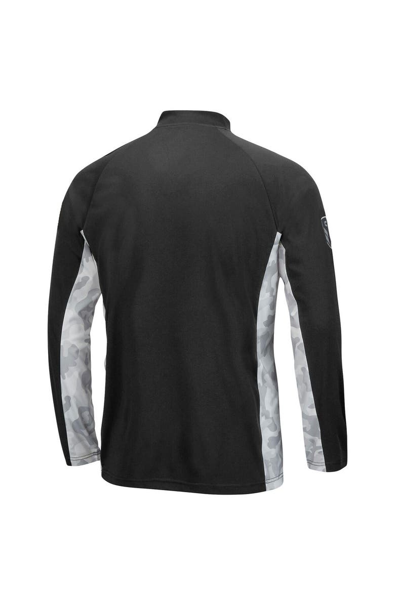 COLOSSEUM Men's Colosseum Black/Camo North Dakota OHT Military Appreciation Snow Cruise Raglan Quarter-Zip Top, Alternate, color, 