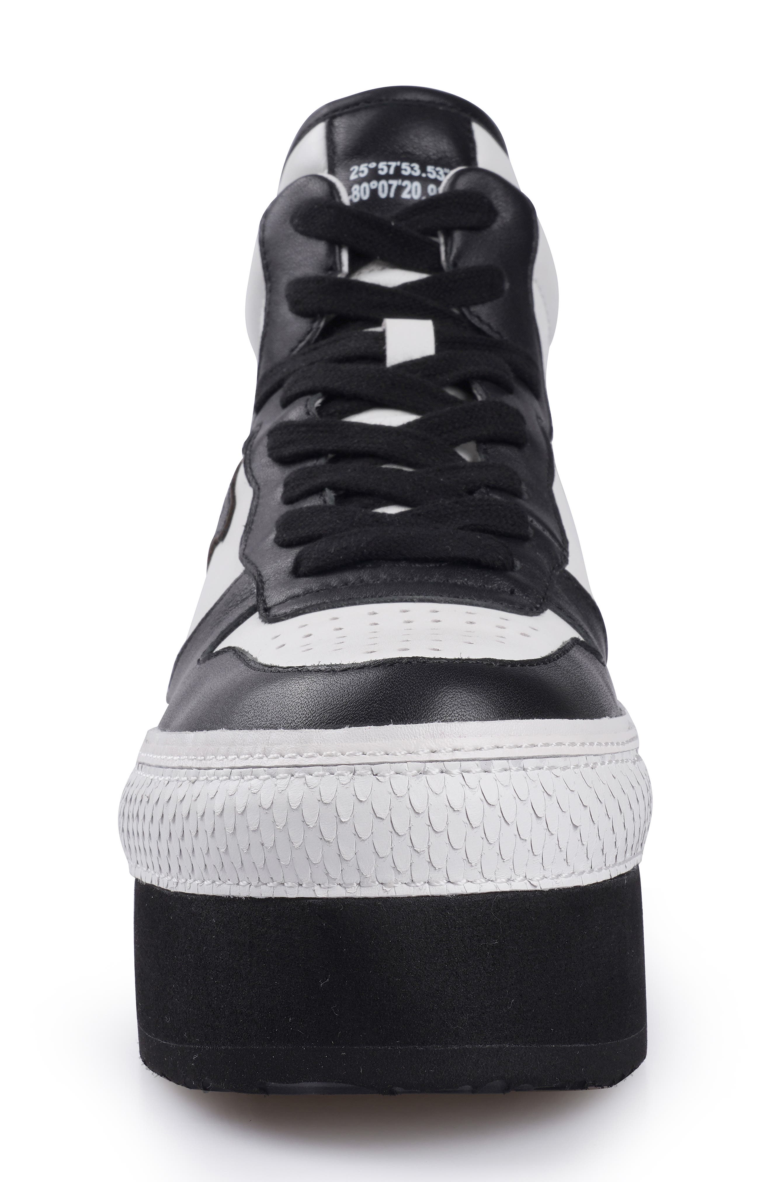 ZIGI Bruce Platform Sneaker, Alternate, color, Black White Leather
