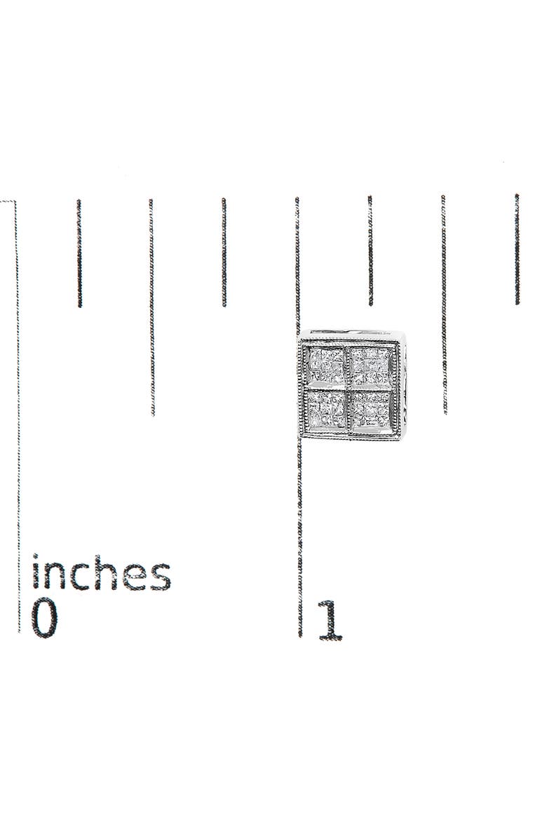 Haus of Brilliance 14K White Gold 1/2 Cttw Princess Diamond Composite Box Milgrain Stud Earrings, Alternate, color, White