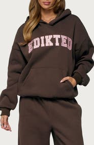 EDIKTED Glow Rhinestone Graphic Hoodie