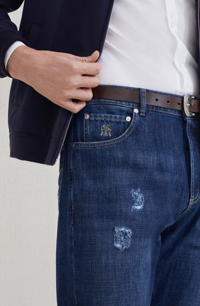 Brunello Cucinelli Leisure fit five-pocket trousers, Alternate, color, Dark Denim