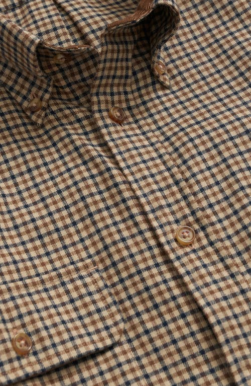 Brooks Brothers Flannel Button-down Shirt In Khakichk