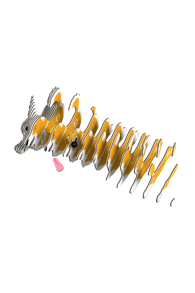 Welsh Corgi 3D Puzzle, Alternate, color, No Color