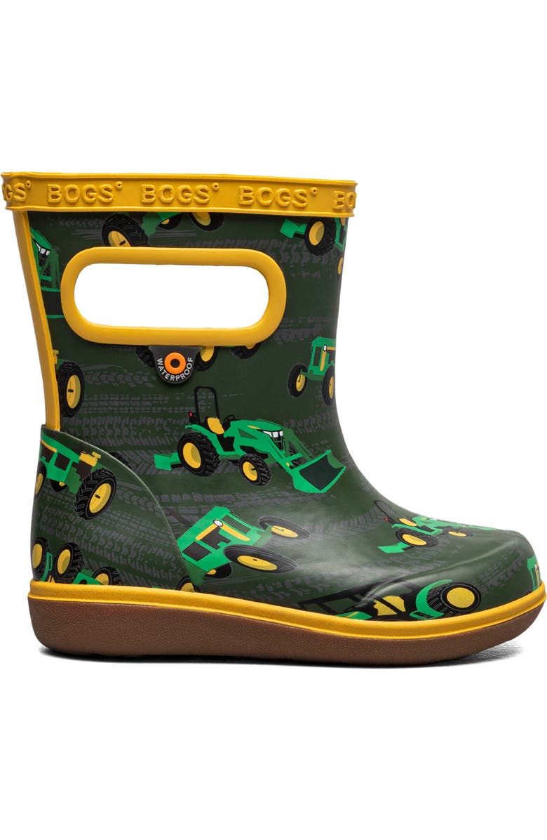 Bogs Kids' Skipper II Waterproof Rain Boot, Alternate, color, Green Multi