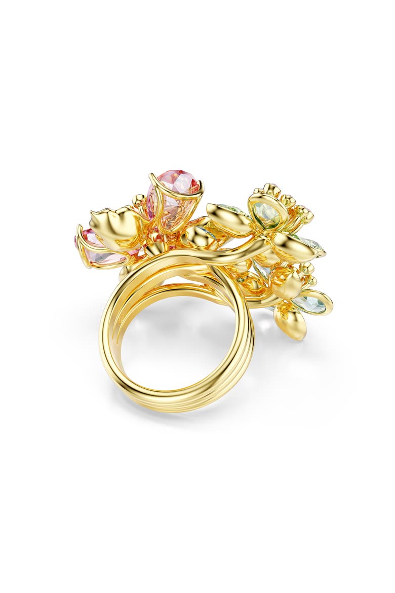Idyllia Triple Crystal Flower Cocktail Ring, Alternate, color, MULTICOLORED