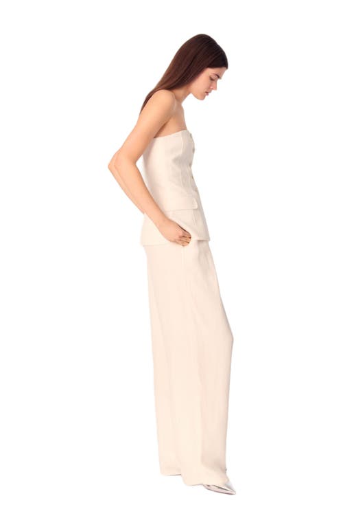 Maje Livalu Strapless Linen-blend Top In Ecru