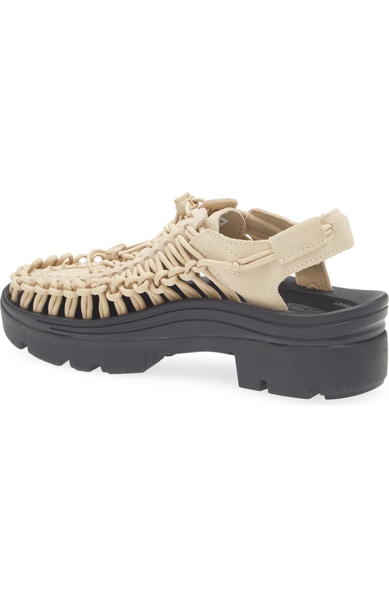 KEEN Uneek Platform Sandal, Alternate, color, Safari/ Black