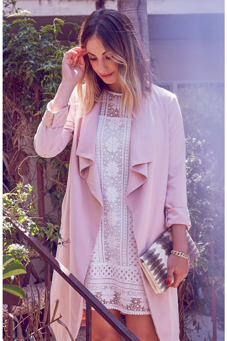 'Laswell' Drape Coat, Alternate, color, PALE PINK