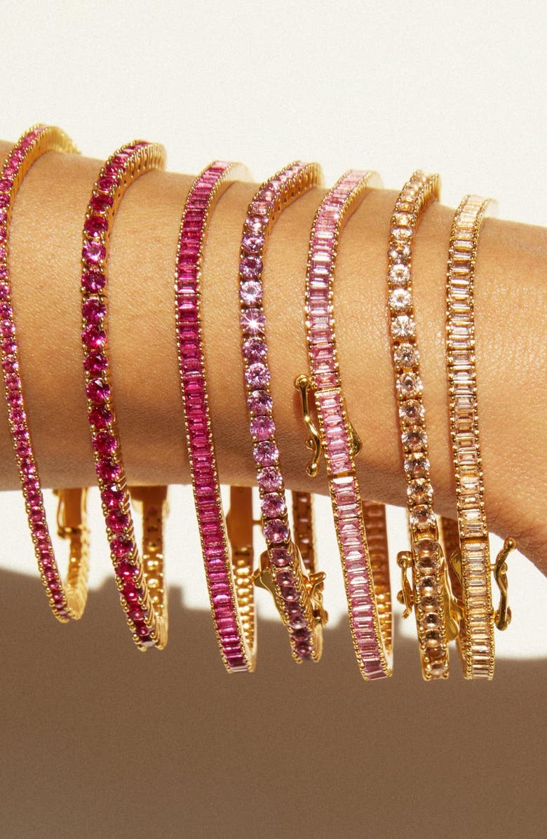 Aurate New York Lab Grown Morganite Tennis Bracelet, Alternate, color, Morganite