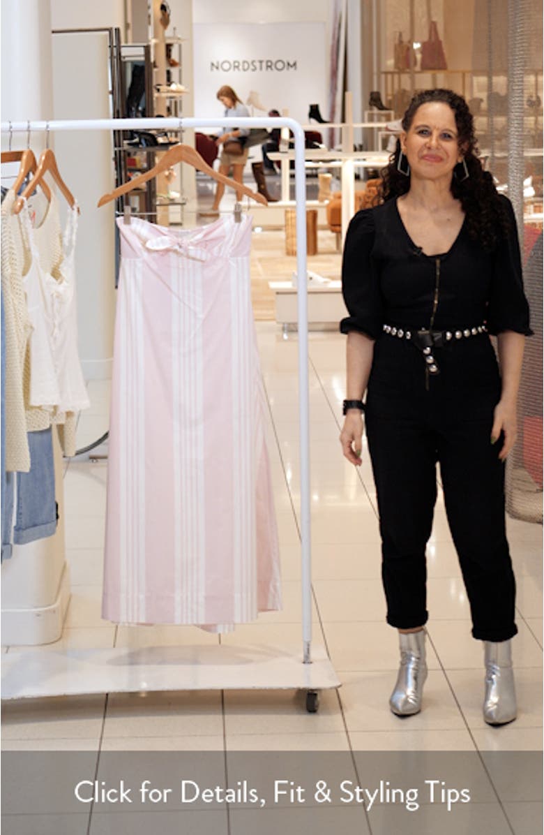 Rosie Stripe Cotton Strapless Dress, sales video thumbnail