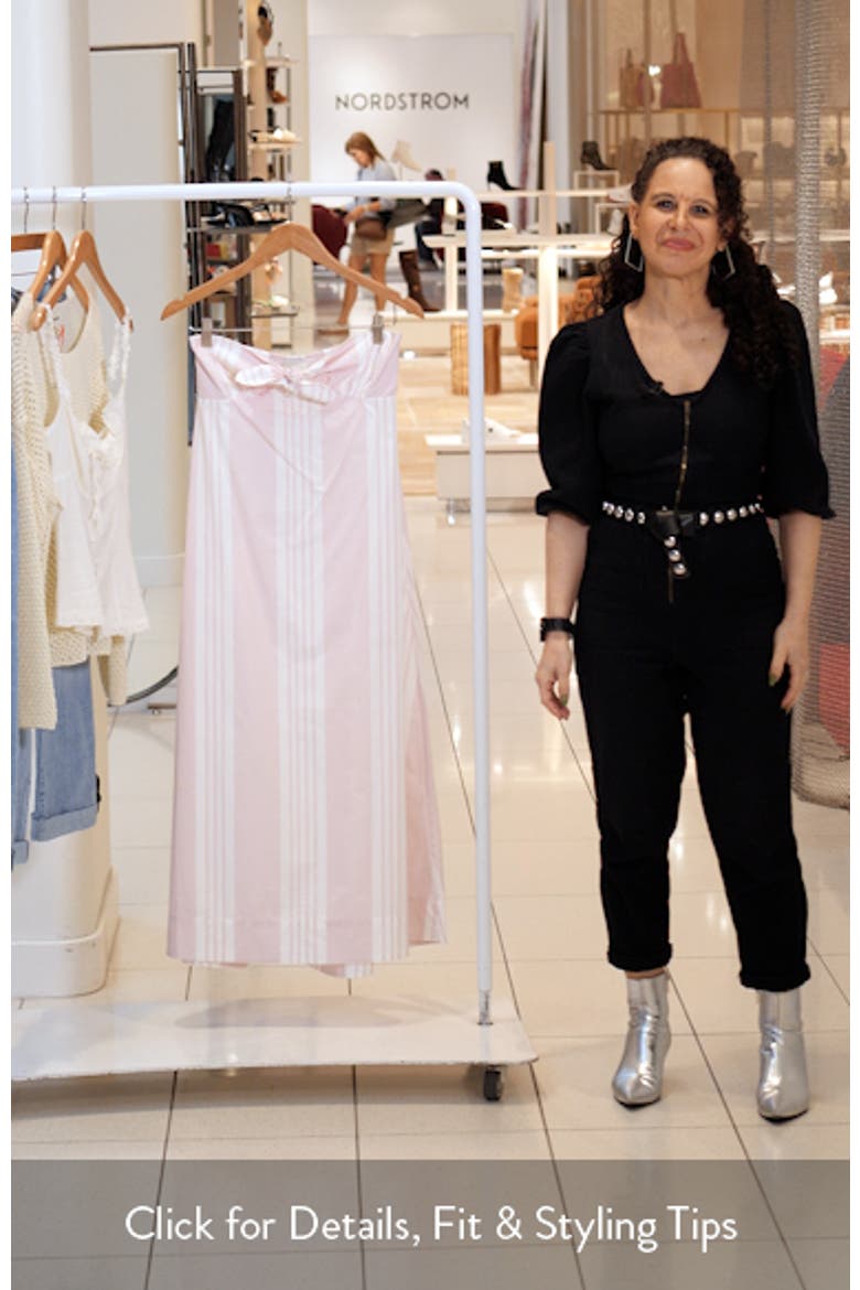 Rosie Stripe Cotton Strapless Dress video