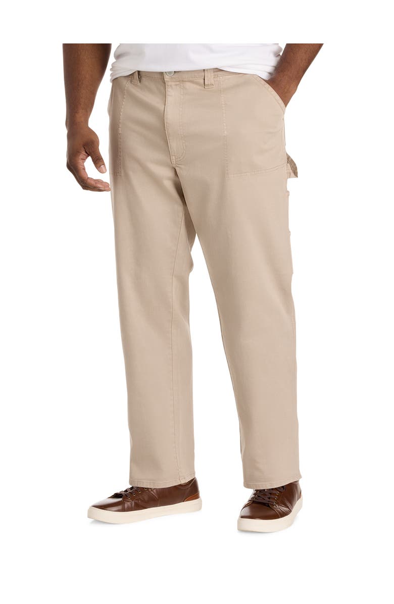 True Nation by DXL Big & Tall Relaxed Straight-Fit Carpenter Pants, Main, color, Washed Khaki