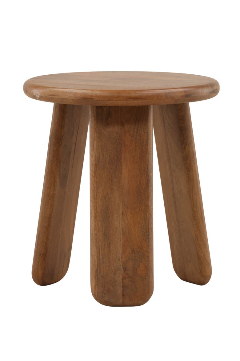 Winslow Mango Wood Round Side Table, Main, color, Brown