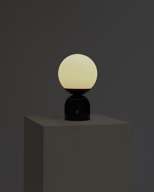 Brightech Mila 9.85" Marble Led Bedside Table Lamp With Built-in 3-way Dimmer In Classic Black