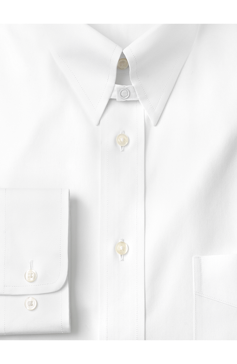 Paul Fredrick Non-iron Cotton Pinpoint Solid Snap Tab Collar Dress Shirt, Alternate, color, White