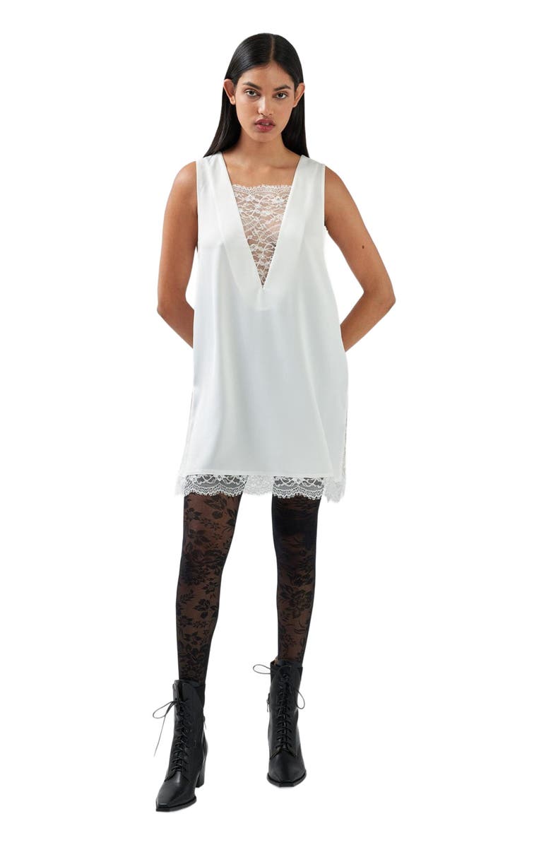 Belle & Bloom After Party Lace Mini Dress, Main, color, White