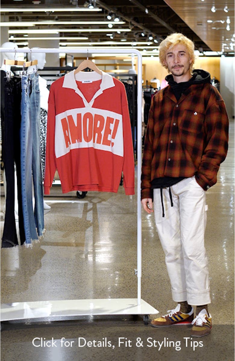 Amore Stripe Cotton Graphic Rugby Shirt, sales video thumbnail