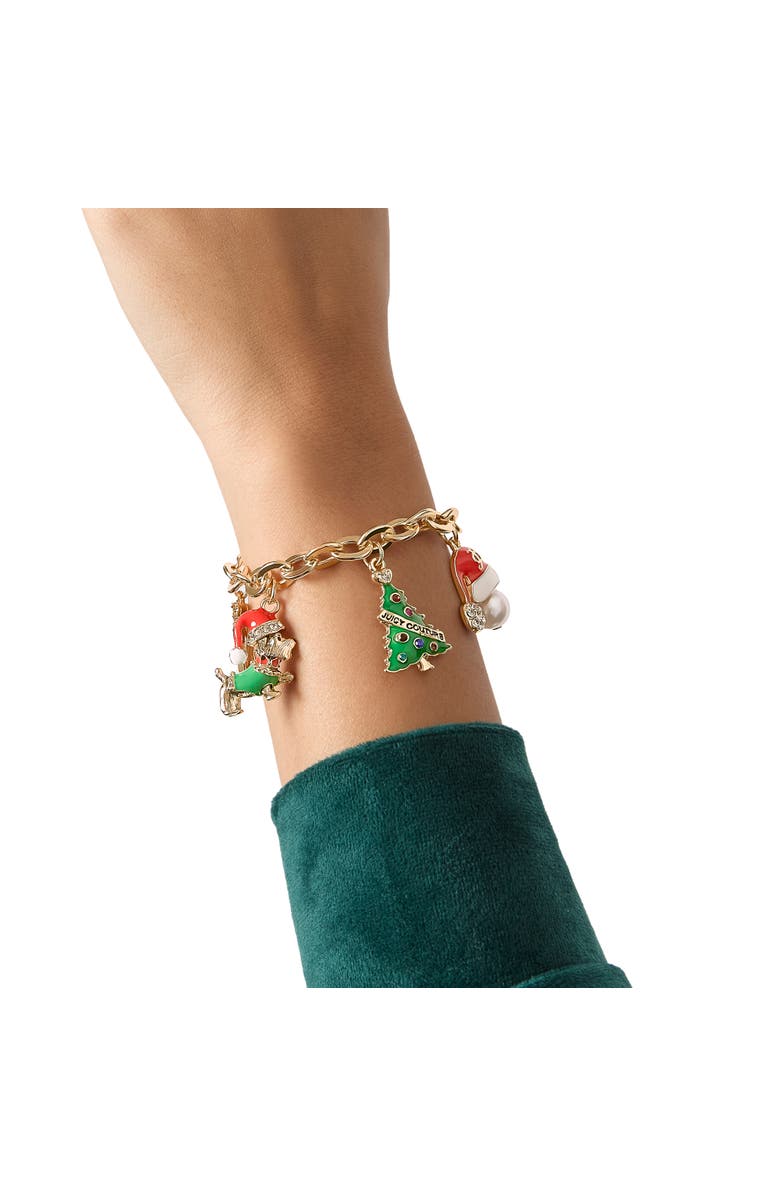 Juicy Couture Christmas Charm Bracelet, 7.5", Alternate, color, Multi