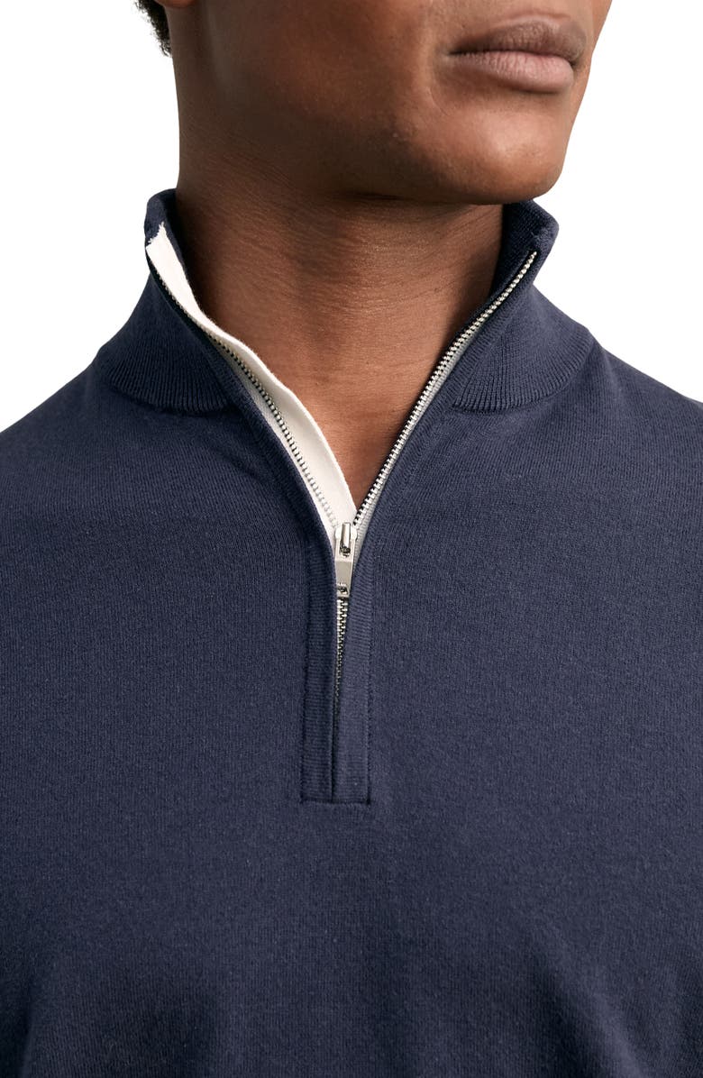 Reiss Swinley Quarter Zip Sweater, Alternate, color, Indigo Blue